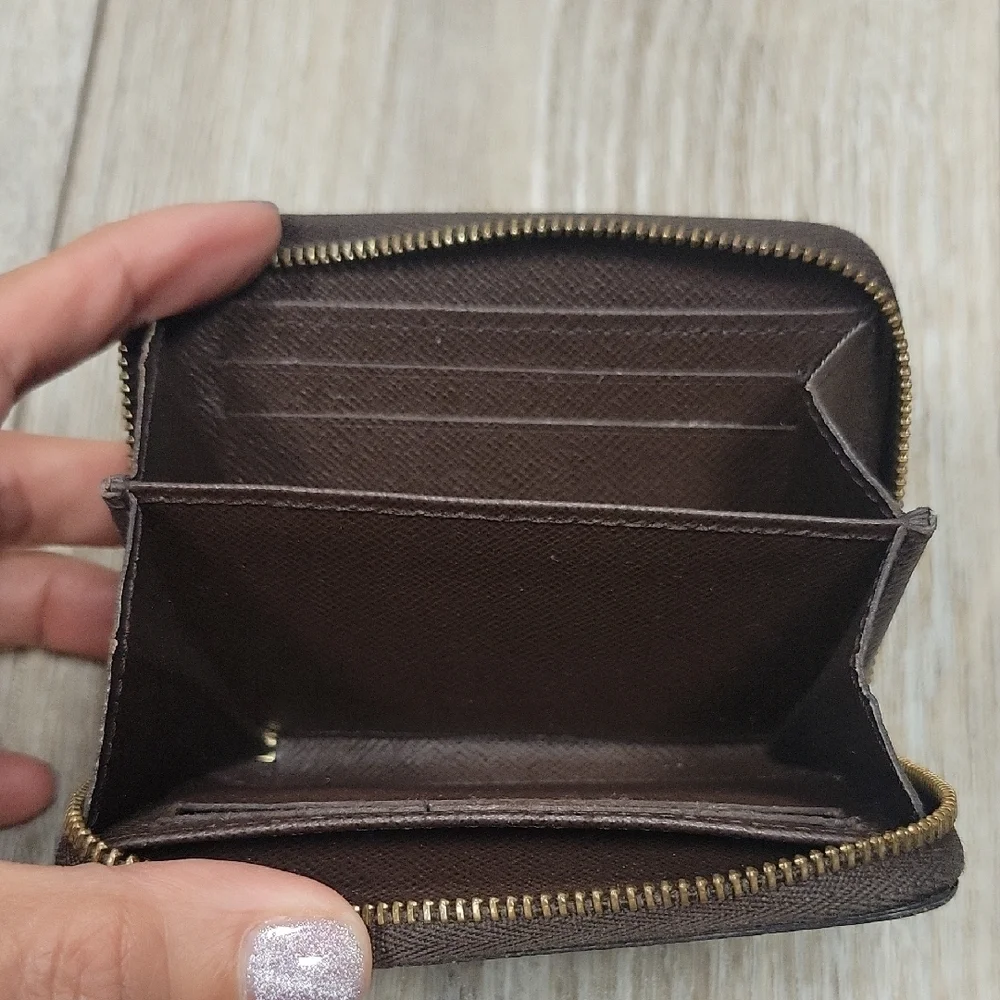 Louis Vuitton Damier Ebene Checkered Zippy Coin Purse